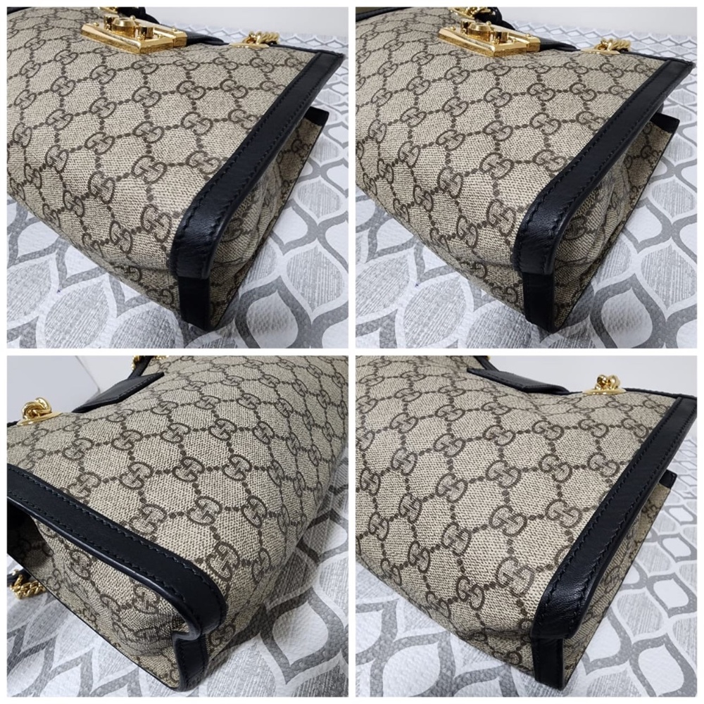 Authentic GUCCI GG Supreme Monogram Small Padlock Tote Black - Picture 6 of 14